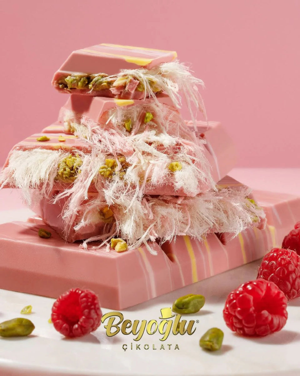 Beyoglu | Angel Hair Raspberry Chocolate with Cotton Candy and Pistachio Cream - TryAladdin