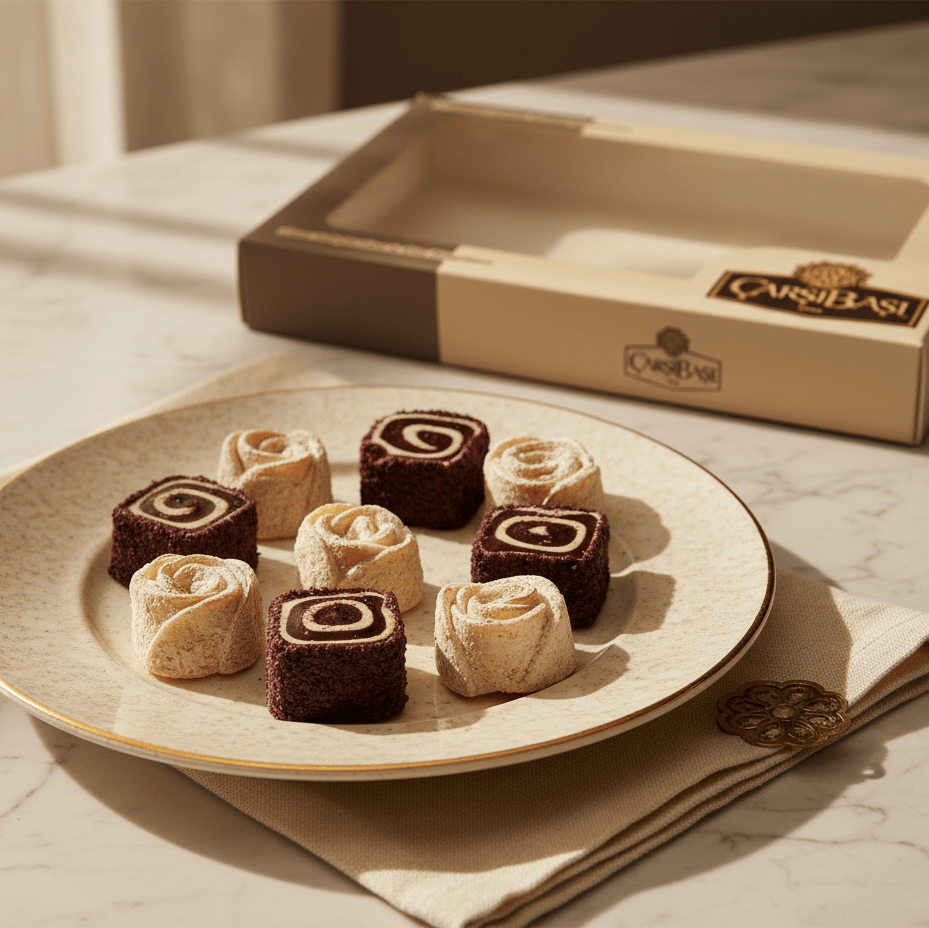 Carsibasi Premium Assorted Turkish Delight (Rose & Velvet Roll) - 350g Gift Box - TryAladdin