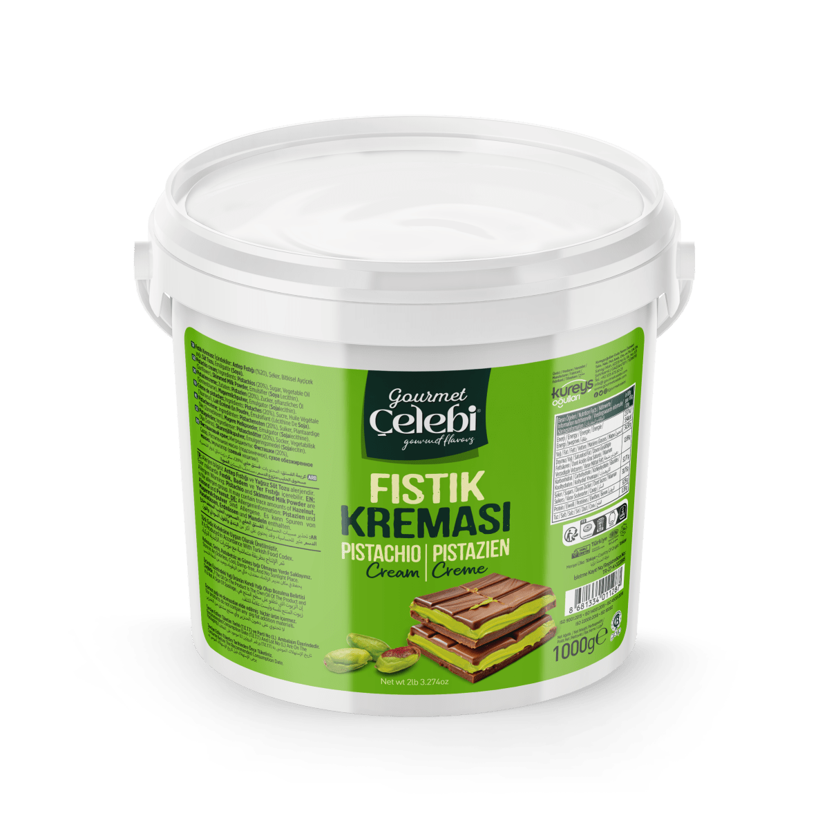 Celebiogullari Professional Antep Pistachio Cream (20% Pistachio) - 500g, 1kg & 5kg Buckets - TryAladdin