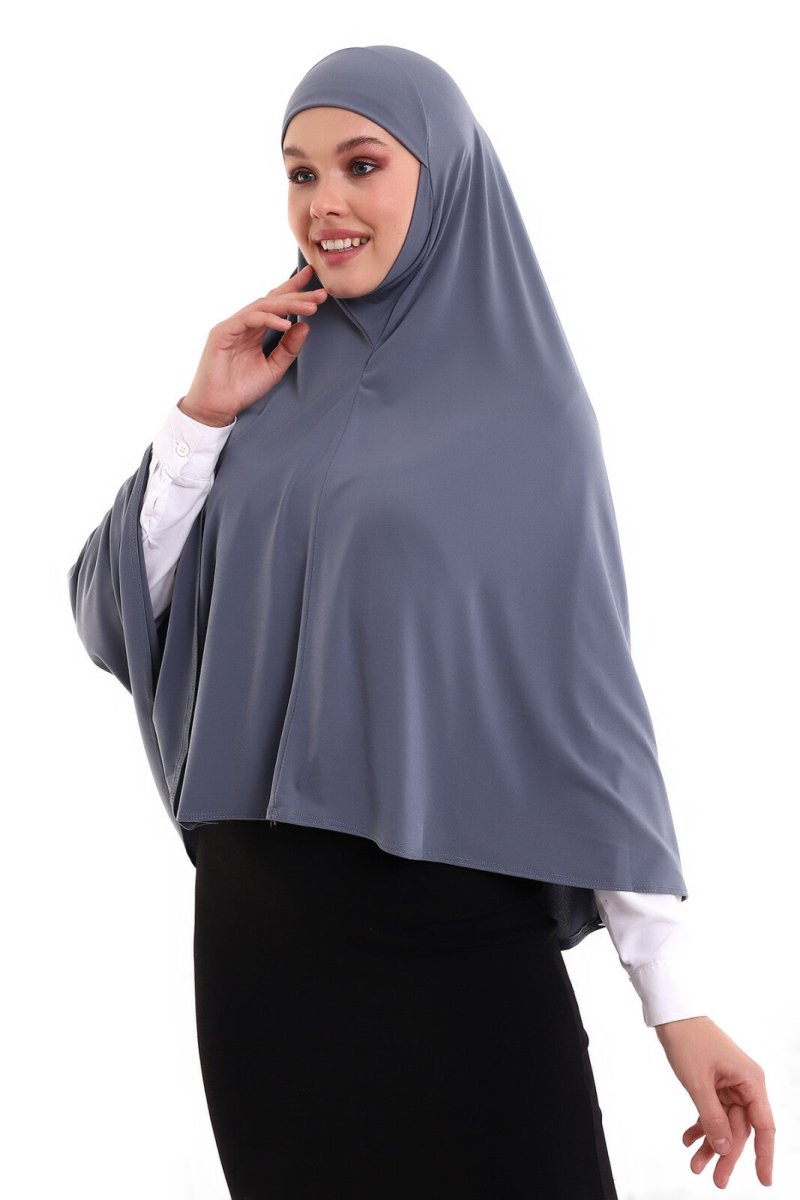 Gray Malaysian Model Practical Hijab Top Sleeveless Combed Cotton Hijab Souffle Scarf - TryAladdin