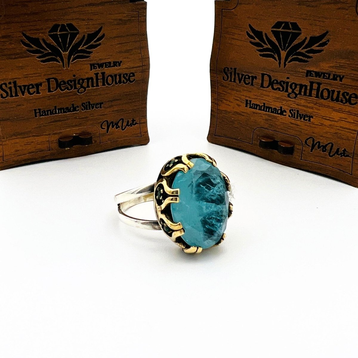 Light Blue Tourmaline Stone WoMen's Ring - TryAladdin
