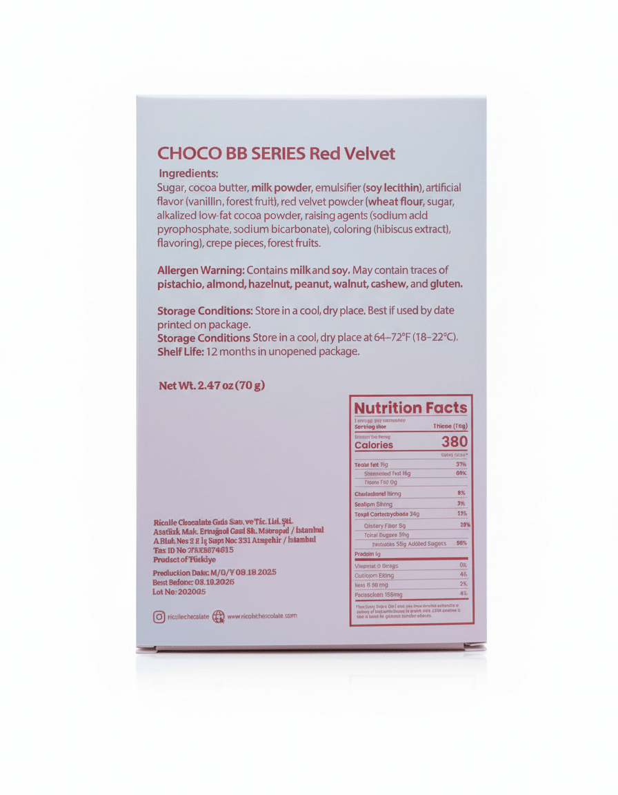 Ricolle Babbulu (BB) Series Gourmet Red Velvet Bar - 2.47oz (70g) - TryAladdin