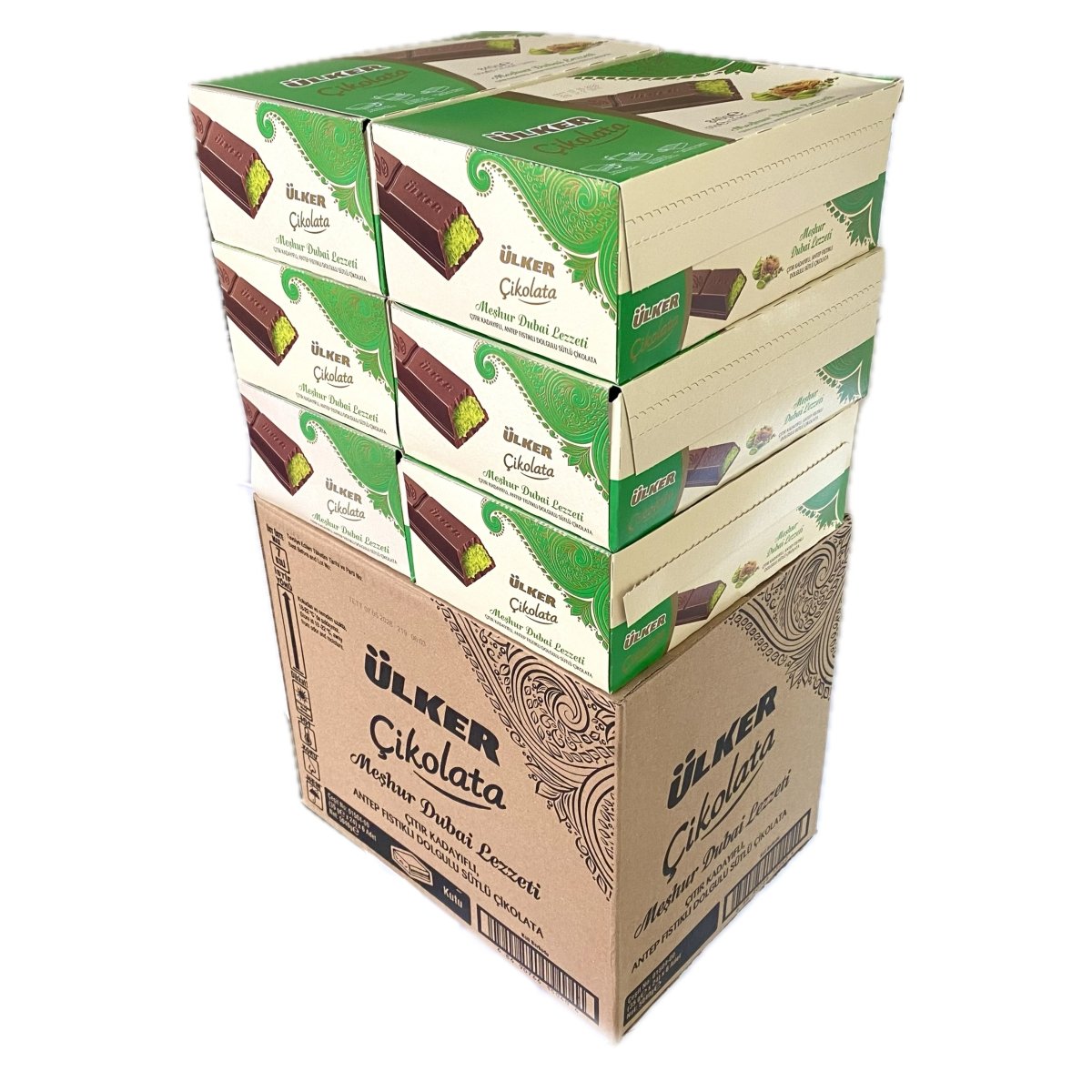 Ulker Dubai Chocolate with Antep Pistachio and Crispy Kataifi - 35g - TryAladdin