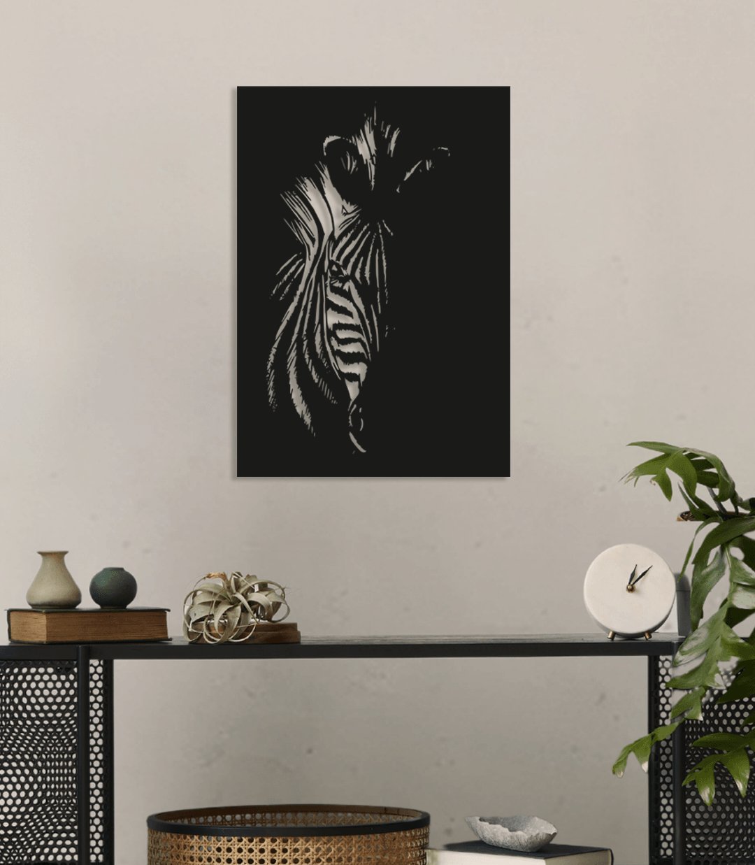 NR Dizayn | Zebra Themed Decorative Metal Wall Art - TryAladdin