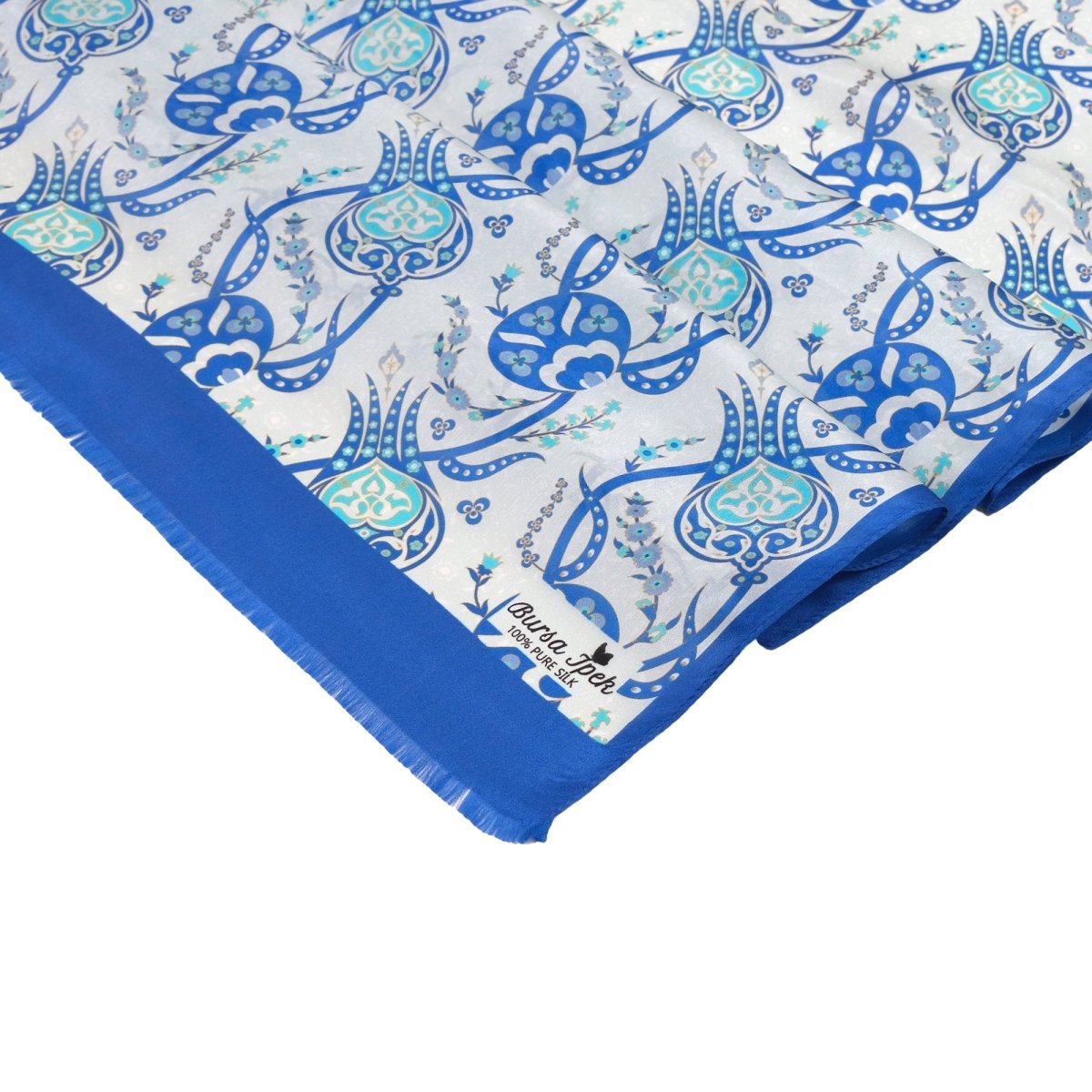 Sirali Lale Breathable Silk Scarf in Ink Blue Color - TryAladdin