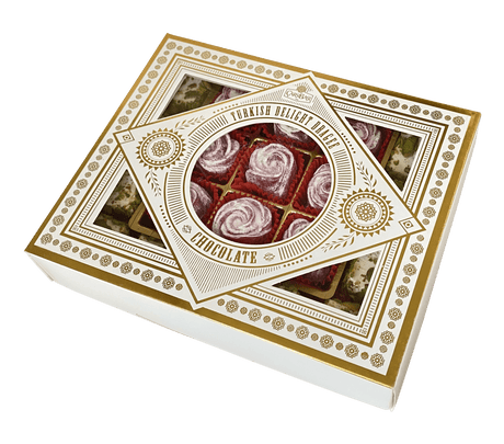 Carsibasi Premium Assorted Turkish Delight (Slivered Pistachio & Rose) - 500g Luxury Box - TryAladdin