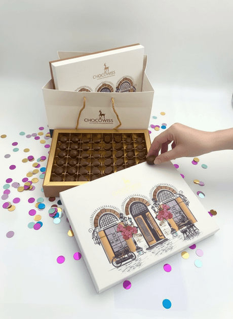 Chocowiss Premium 'Boutique' Assortment - Dubai - Style Pistachio & Kadaif Pralines - 550g - TryAladdin