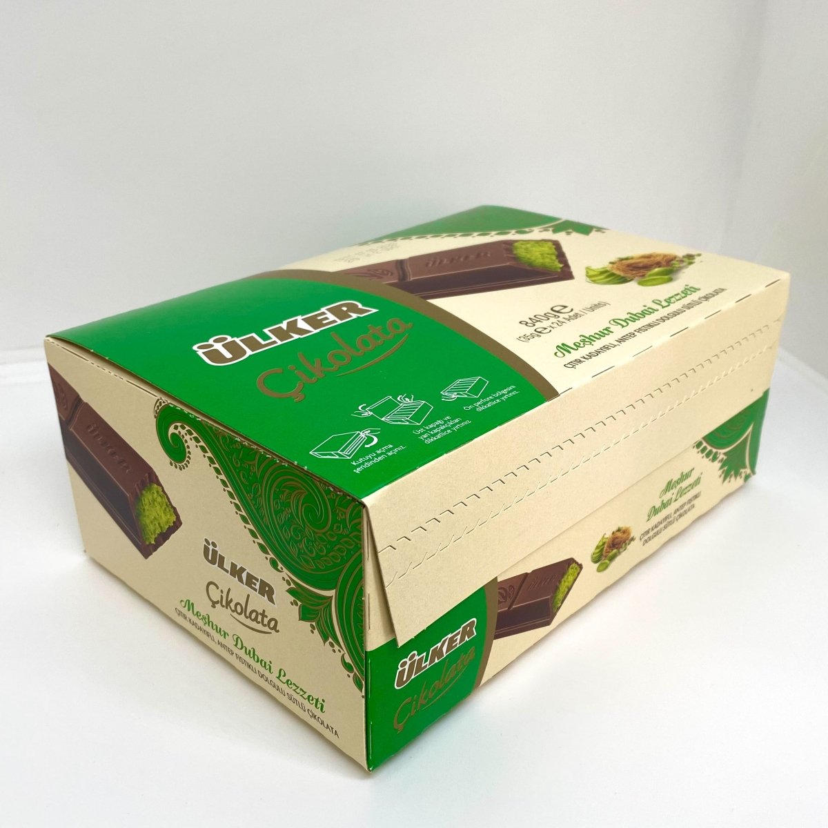 Ulker Dubai Chocolate with Antep Pistachio and Crispy Kataifi - 35g - TryAladdin